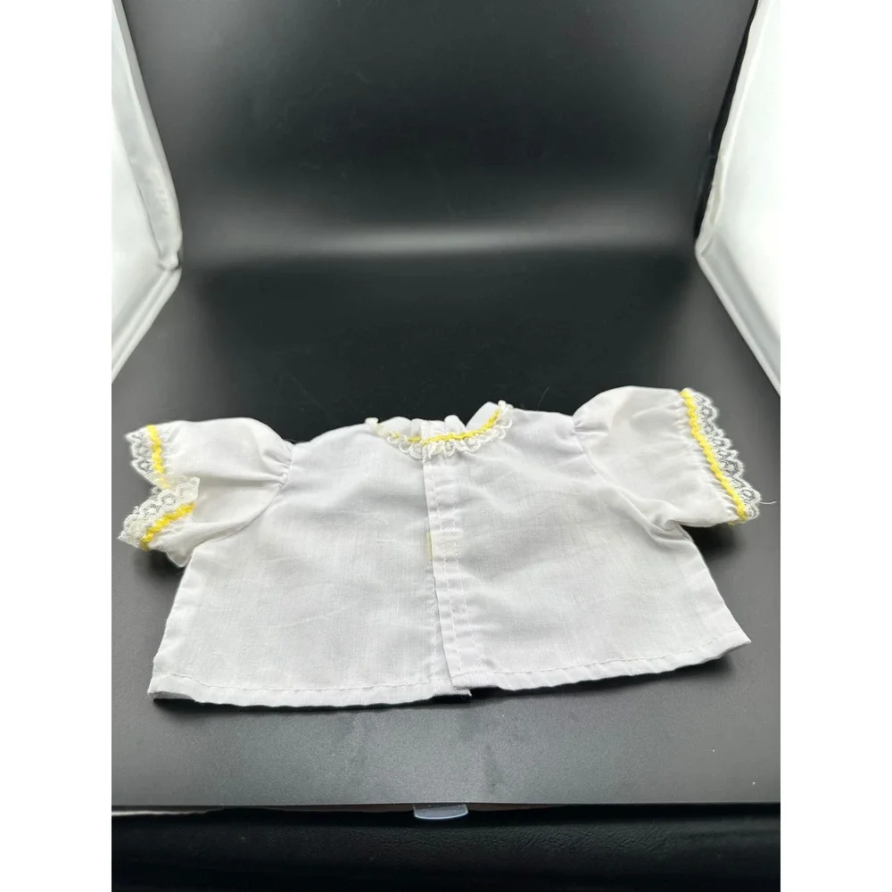 Cabbage Patch Kids Doll Shirt Kids White Lace Trim Yellow Rickrack 1980s Coleco